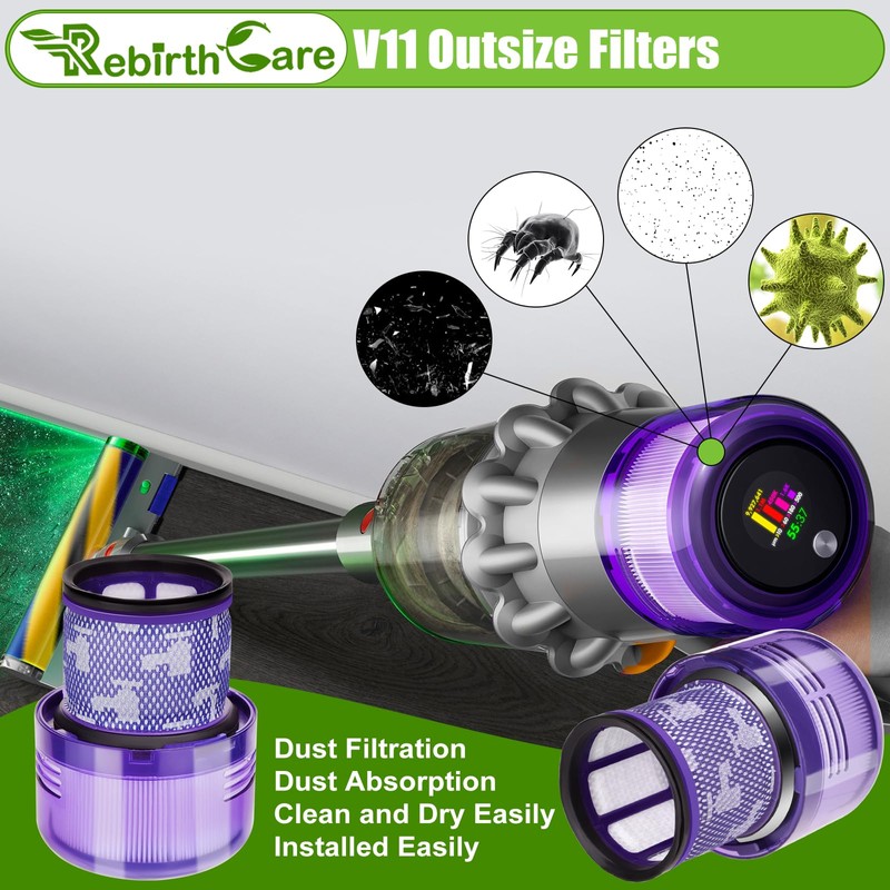 Rebirthcare V11 Outsize Filter for Dyson V11 Outsize,V11 Outsize Origin