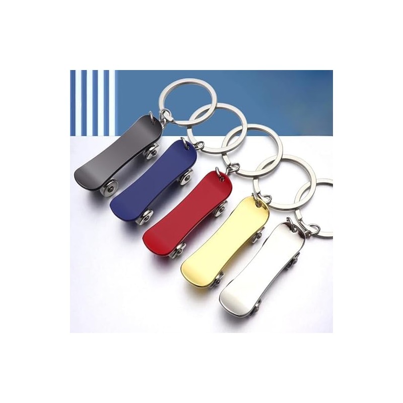 [AIXUAN] Men's Boys Cool Mini Skateboard Metal Keychain Keychain Car