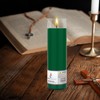 Mega Candles 1 pc Unscented Green Glass Container Devotional Prayer
