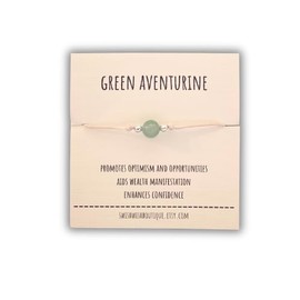 Healing Crystal Bracelet, Gemstone Gifts, Healing Crystals, Crystal Cord Bracelet, Healing Crystals Bracelet, Crystal Bracelets for Women, Crystal Gifts for Women (Green Aventurine)