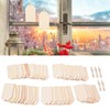 50pcs Wood Pieces DIY Natural Rustic Unfinished Wood with Hemp