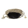 Purpledip Potli Bag (Drawstring Purse): Gold Thread Sequin Embroidery, Black
