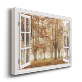Renditions Gallery Canvas Nature Wall Art Home Paintings & Prints Autumn Misty Forest Romantic Modern Window View Canvas Wall Hanging Decorations for Bedroom Office Kitchen - 12"x18" LT21