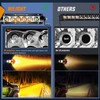Nilight LED Light Bar Amber 2Pcs 7 Inch 30W Spot