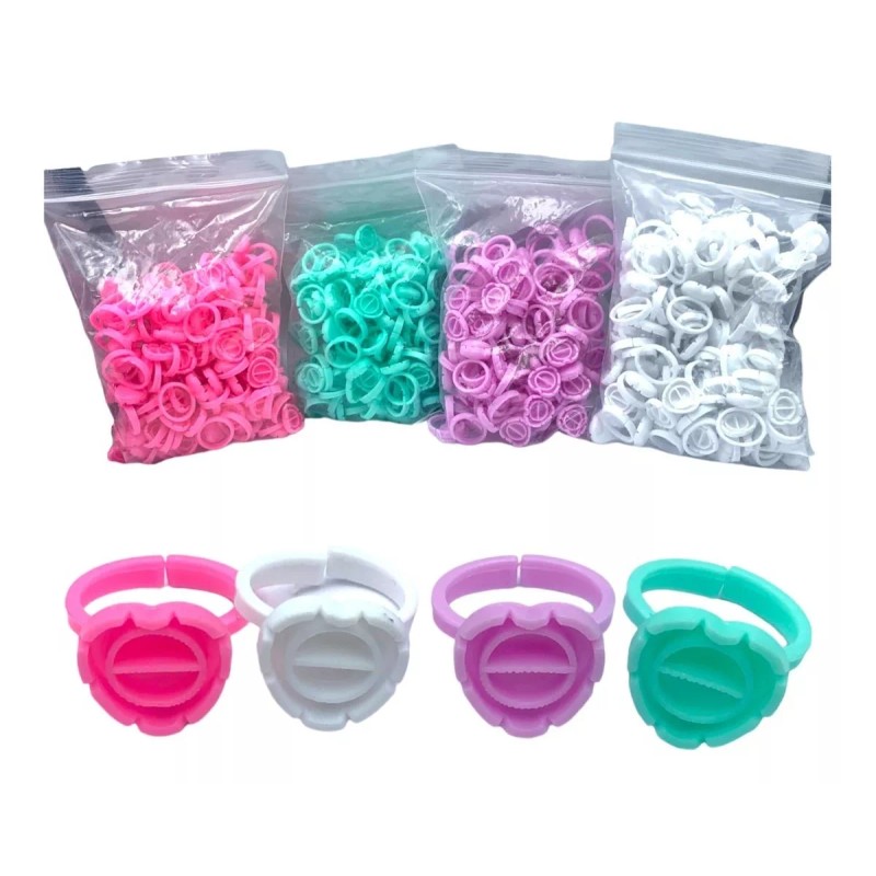 Wingstar 100 Anillos Para Pegamento Pestañas Mink Corazon A Elegir