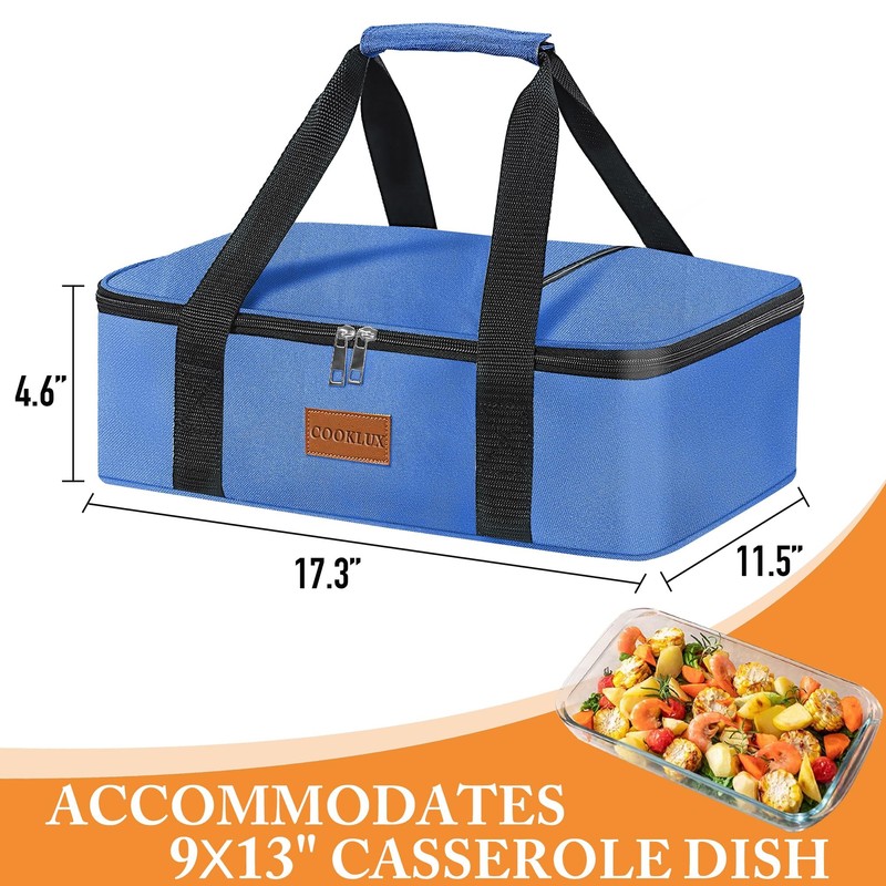Cooklux Insulated Casserole Carrier - Single Layer Design, Thermal Bag