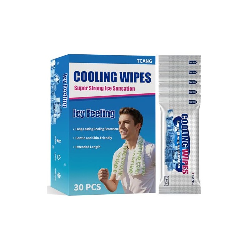 30 Pack Cooling Body Wipes - Instant Refreshment for Hot