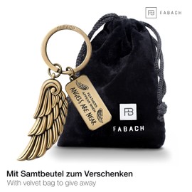 FABACH Angel Wings Keyring Wing - Lucky Charm Guardian Angel Feather Angel Keyring Wings - Angel Wings Pendant Wings - Feathers Appear When Angels Are Near, Antique bronze, European