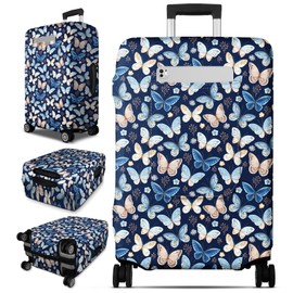 Slohif Luggage Cover for Suitcase Tsa Approved Protector - Carry on Luggage SleeveLarge Suit Case Cover Travel Stretch Luggage Case Protective Washable Fit 18-30 Inch Sea Wave L