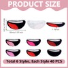 NBEADS 240Pcs 6 Styles Felt Mouth for Crafts, Flat Round