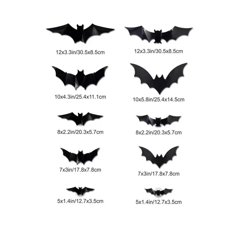 LED 3D Halloween Bat Wall Decorations – Light-Up Bendable Flying