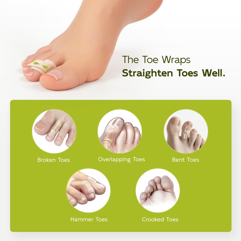 Bukihome Hammer Toe Straightener - 8 Pack Toe Corrector Splints
