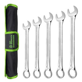 Der Erwachte Juego de llaves grandes con bolsa rodante, métrica, 5 piezas, 23 mm, 24 mm, 26 mm, 27 mm, 30 mm, 12 puntos, acero chapado en cromo vanadio