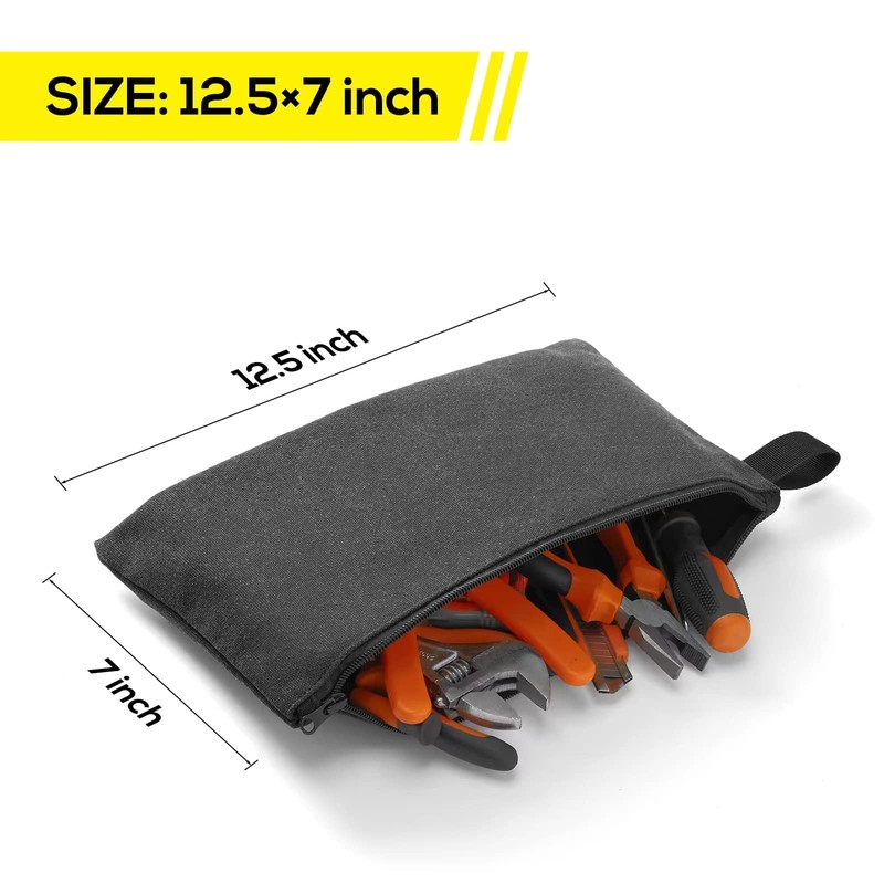 KOYYTO 8 Pack Canvas Tool Pouch with Zipper,Upgrade 16 oz