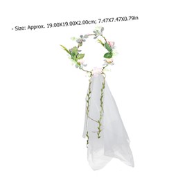 WOONEKY Elegant Women Bridal Rose Flower Veil Wreath Headband Wedding Hair Decorations for Bridal Festivals