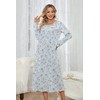 IZZY + TOBY 100% Cotton Nightgowns for Women Long Sleeve