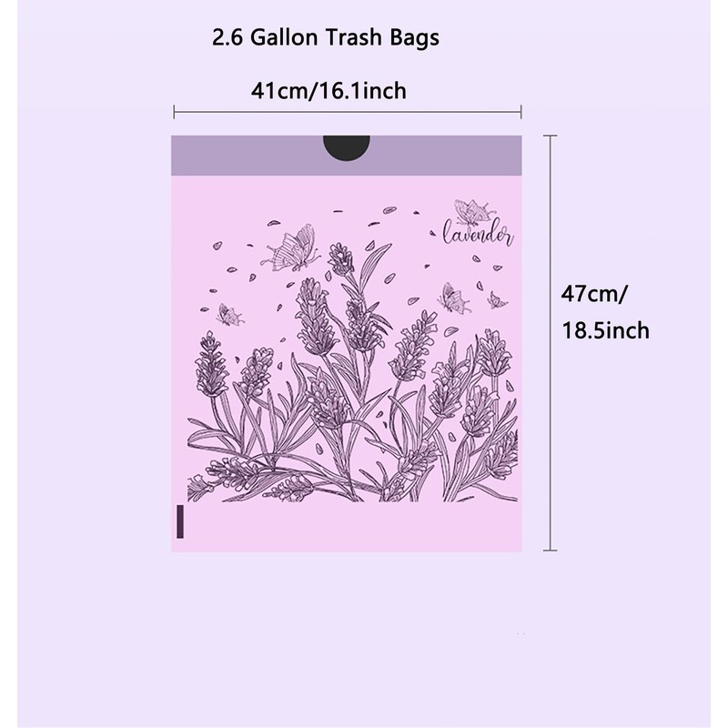 2.6 Gallon Small Trash Bags Tearing-Free Drawstring for Bathroom Office