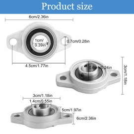 Pack of 2 Flange Bearings, KFL000 Pillow Block Bearing Block 10 mm Inner Diameter Housing Bearing Ball Bearing Housing Rhombic Shaft Bearings for Axle Shaft Machine 3D Printer