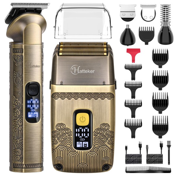 Hatteker Professional Hair Clipper Electric Razor Foil Shavers for Men
