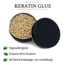 25 g Hair Extension Italian Keratin Glue Granule Pellet for Hot Fusion, K Tip, U-Tip, I-Tip, Keratin Granule Bead, Hair Glue, Hot Keratin Glue for Hair Extension and Nail Design (Beige)
