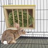 kathson Rabbit Hay Feeder Rack Wooden Food Feeding Manger Bunny