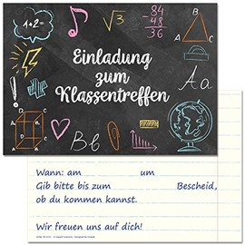 25 Invitation Cards for the Class Reunion of Primary School, Primary School, Secondary School and High School Classes as well as Vocational Schools and High School Reunion