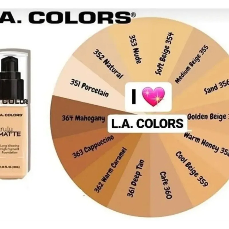 L.a. Colors Truly Matte Foundation Base De Maquillaje 7 Pz