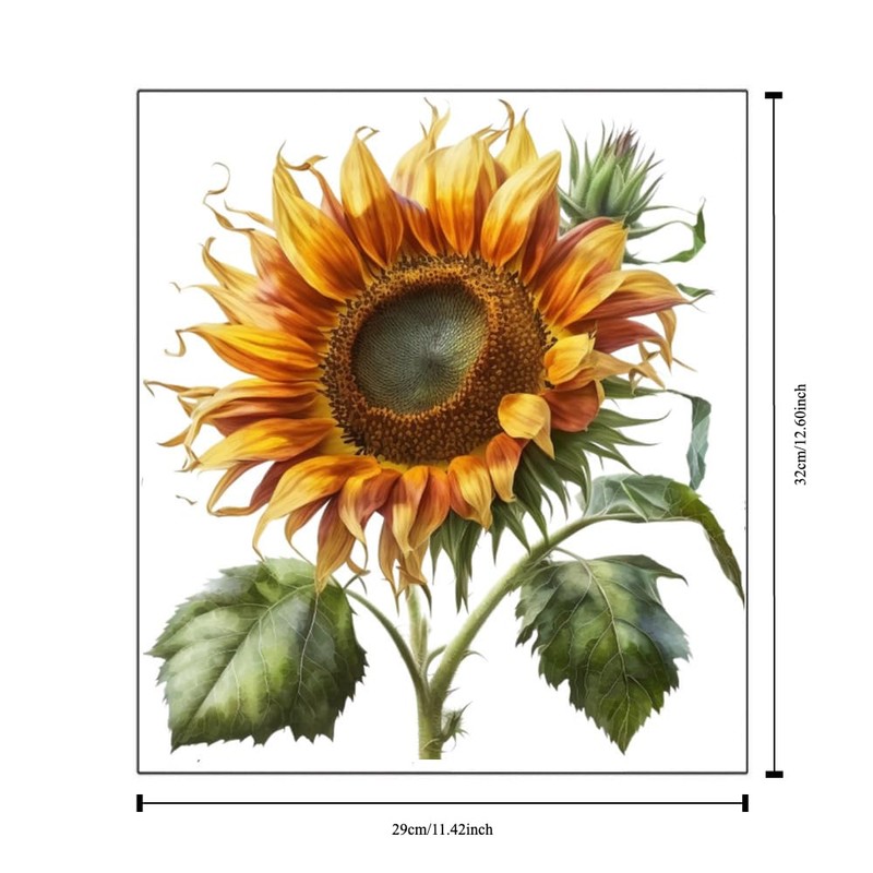 Sunflower Bathroom Toilet Sticker Self-Adhesive Waterproof Wall Murals, Removable Self-Adhesive