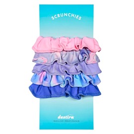 Destira Lavender Haze Scrunchie 5-Pack - Soft Elastic Hair Tie Scrunchies for Girls and Women, Suitable for All Hair Types