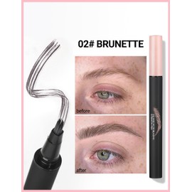 Erinde Liquid Microblading Eyebrow Pencils for Women, Waterproof Brow Fection Pen with Angled Brush Tip for Hair Like Strokes, Quick-Drying Multi-Use for Eyebrows, Hairline & Beard, 02 Brunette