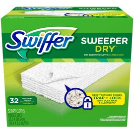 Swiffer Sweeper Dry Sweeping Cloths, Refills, Unscented, 32 ct.