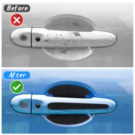 cobee Autotürgriff Schutzfolie, 8 Stück Autotürgriff Kratzschutz Autotür Cup Schutzaufkleber Kohlefaser wie Autotürgriff Anti Kratz Abdeckungen