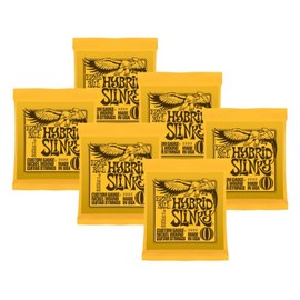 Ernie Ball Hybrid Slinky .009-.046 Electric Guitar Strings Nickel Wound 6-Pack