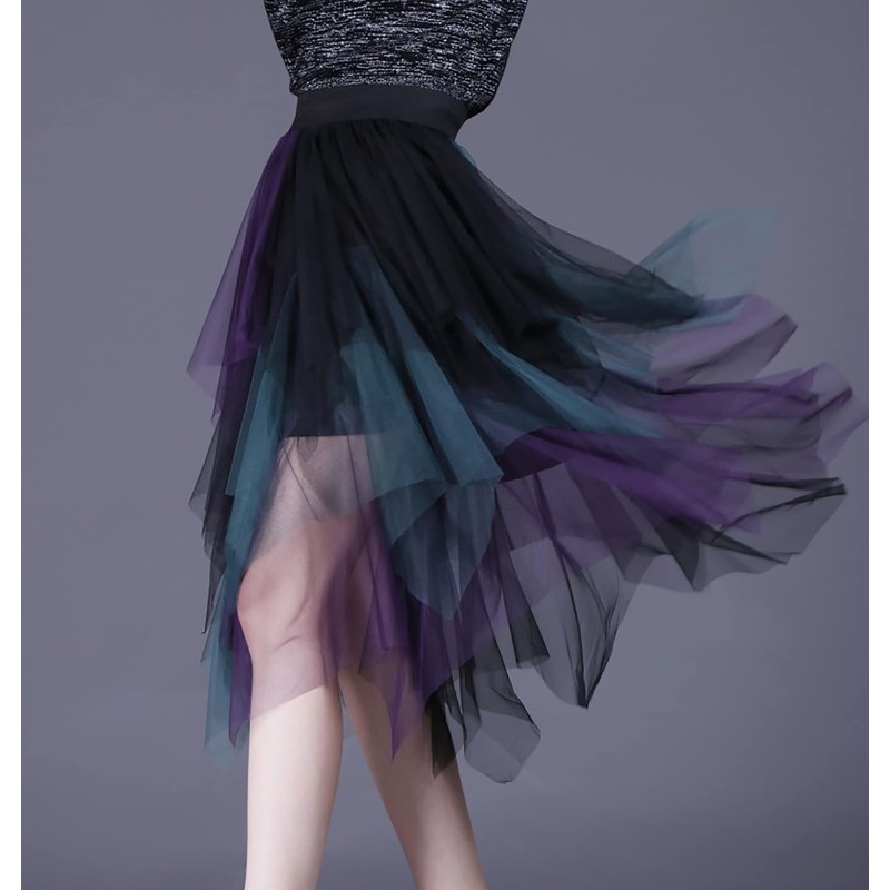 Women Tutu Skirt Knee Length Fairy Tulle Skirts Flowy A-Line