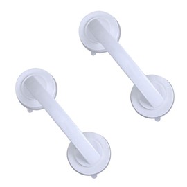 2 Stück Dusche Handgriff, 194 mm x 65 mm Anti-Rutsch Badewannengriff Ohne Bohren für Badezimmer Dusche Toilette (Weiß)