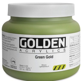 Golden Heavy Body Acrylic - Green Gold 32oz jar