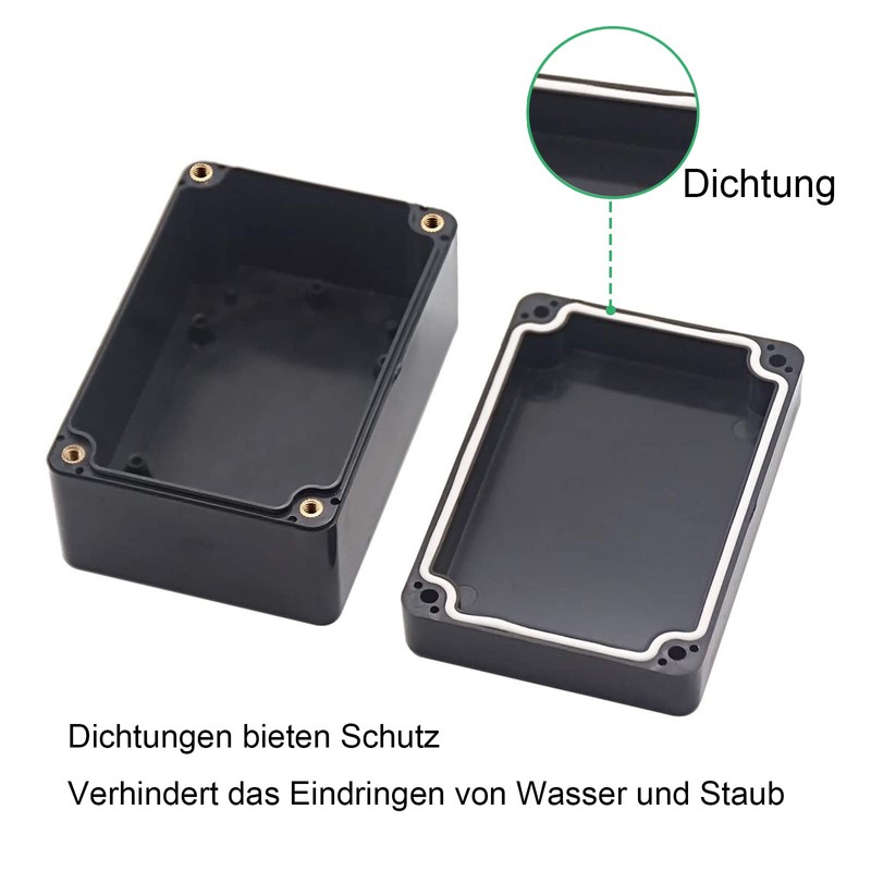 Surface-Mounted Junction Box, Black Electronic Housing, Plastic Covers, for DIY