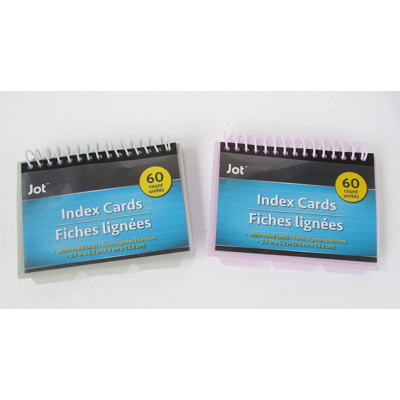 2 Index Cards Spiral Bound Pads With Dividers - 60