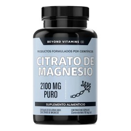 Citrato De Magnesio 2100mg - 100% Puro - 180 Cápsulas Sin Sabor