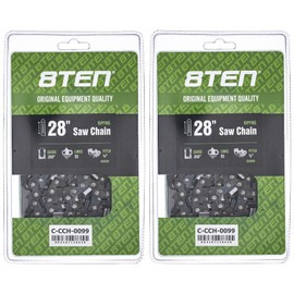 8TEN Ripping Chainsaw Chain 28 Inch .050 3/8 93DL For Echo CS-600P Husqvarna 372XP Jonsered 2065 (2 Pack)