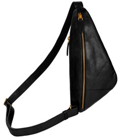 Time Resistance Leder-Umhängetasche – Tasche aus Vollnarbenleder – Brusttasche für Damen und Herren