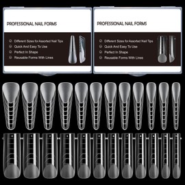 240 Stück Falsche Nägel System Form, 24 verschiedene Größen Nail Dual Forms Mold, Acryl Nagel System Maniküre Werkzeuge für Nägel, mit abgestufter Skala (transparent)