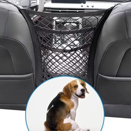 LNtech 3-Layer Car Mesh Organizer,Dog Car Net Barrier Kid Pet Barrier, Seat Back Net Bag Holder Car Storage Organizer,Cargo Tissue Handbag Purse Holder,Driver Storage Netting Pouch