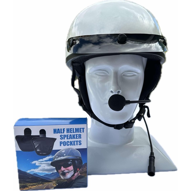 Daytona Helmets Skull Cap Half Helmet- DOT Approved- with Speaker