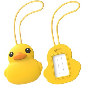 BONE Character Luggage Tag for Women Men and Kids, Silicone Cute Character Unique Name Tags for Travel, Gym, School, or Backpack - Patti Duck