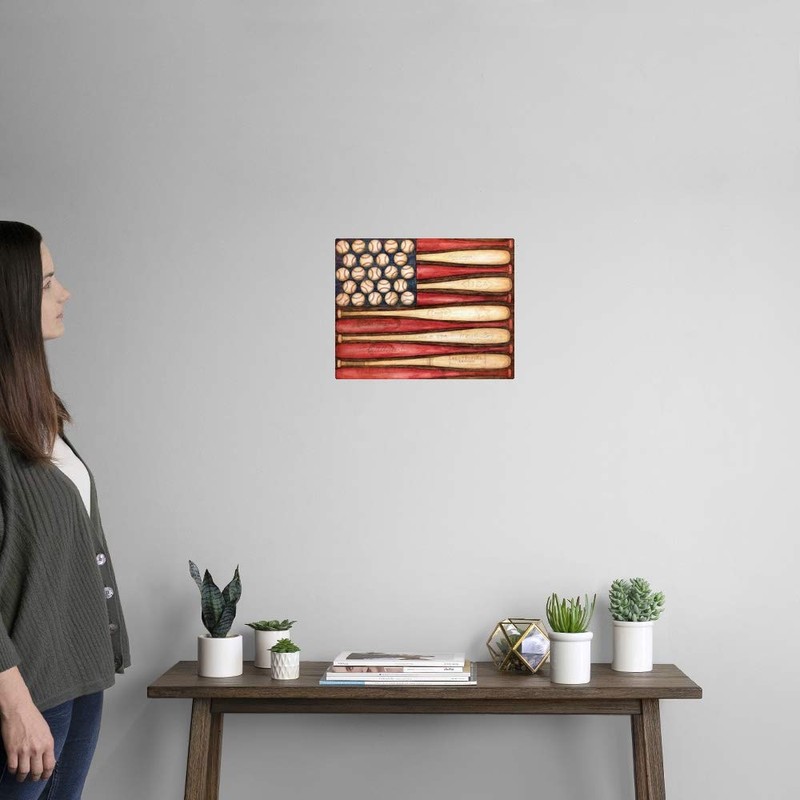 CANVAS ON DEMAND Baseball Flag Wall Decal, Baseball Artwork