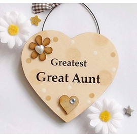 Craftworks Originals Greatest Great Aunt spotty dotty wooden keepsake gift heart