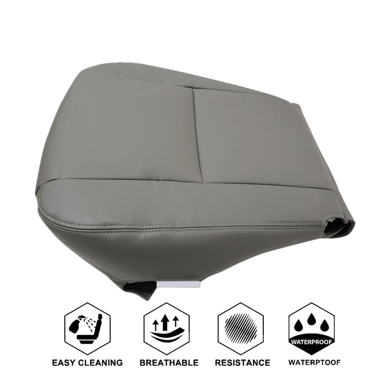 NLQR Front Driver Seat Perforated Replacement Seat Cover Charcoal Gray