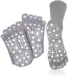 Yokohama Wakuakukan 5-Toe Health Socks, Neat Massage, Painless, Acupressure Socks, Acupressure Socks, Made in Japan, Genuine Product, All Seasons, gray