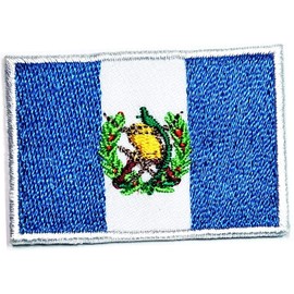 Mini Small Flag 1.2X1.7 Inch. Guatemala Flag Country Patch Embroidered Military Tactical Flag Patches Badge Repair Patches for Hats, Jackets, Shirts, Vests, Shoes, Jeans (05)